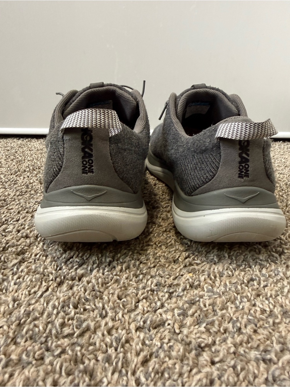 Hoka One One hupana Charcoal Gray Wool-Textured Sneakers - Picture 4 of 7